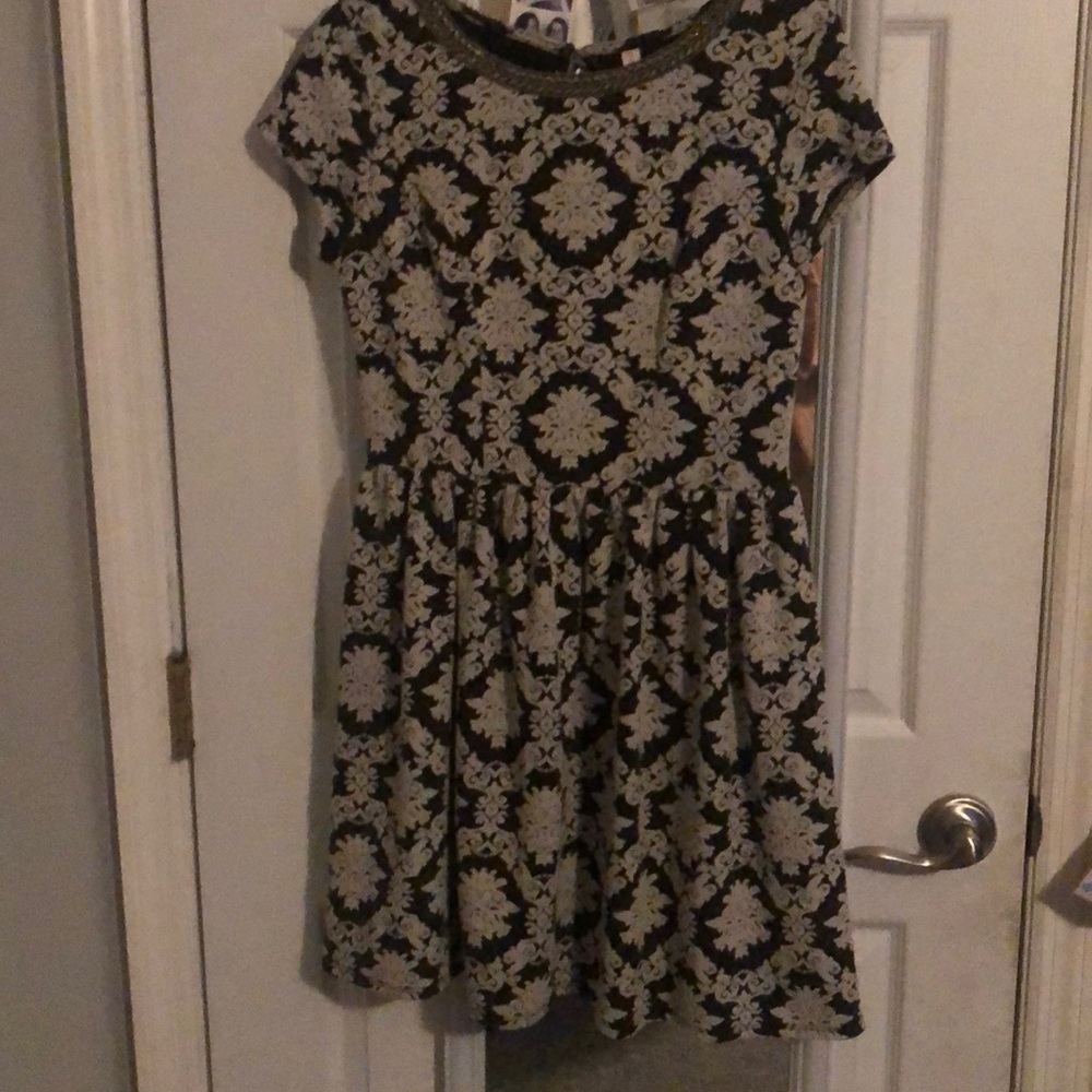 black and white winter dress